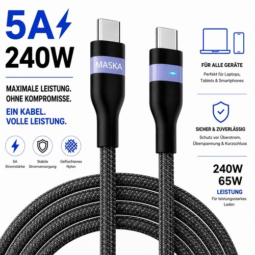 240w ladekabel usb - to, usb-c